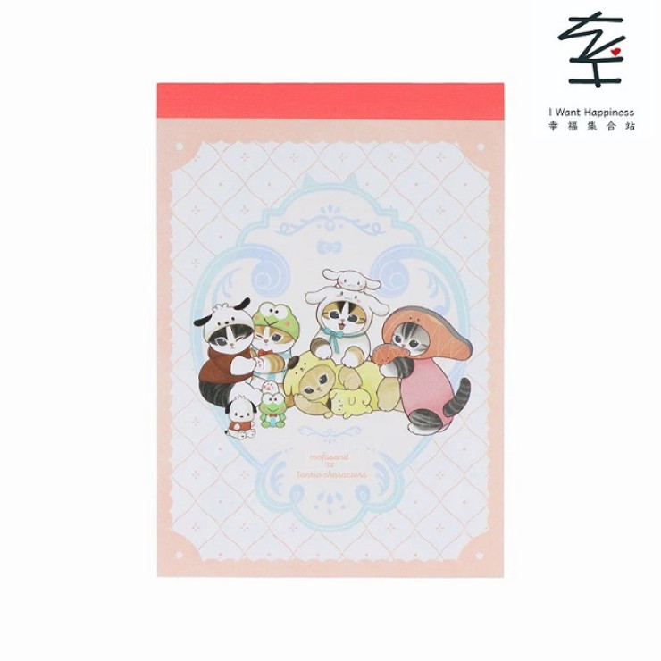 日本直送 - mofusand x Sanrio 角色 記事Memo Mini（粉紅）