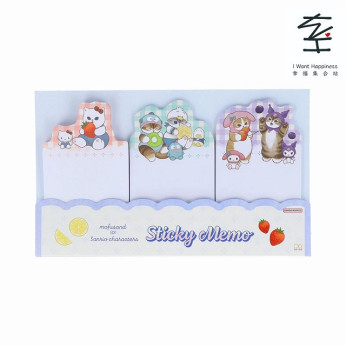 日本直送 - mofusand x Sanrio 角色造型便條貼（藍色）