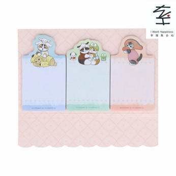 日本直送 - mofusand x Sanrio 角色造型便條貼（粉橙色）