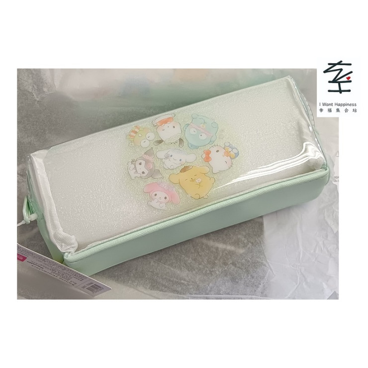 日本直送 - Sanrio 雙拉鍊筆袋 (雙儲存格設計) - 花園款式