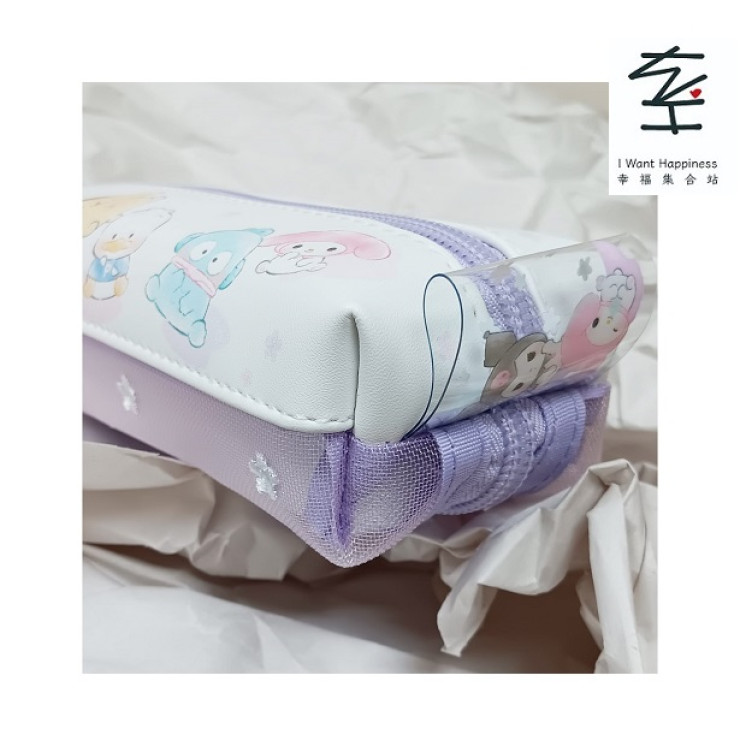 日本直送 - Sanrio 雙拉鍊筆袋 (雙儲存格設計) 紫色款式